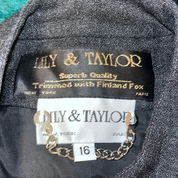 Lily & Taylor Women's Black Blazer with Fox Fur Cuffs - Picture 5 of 11
